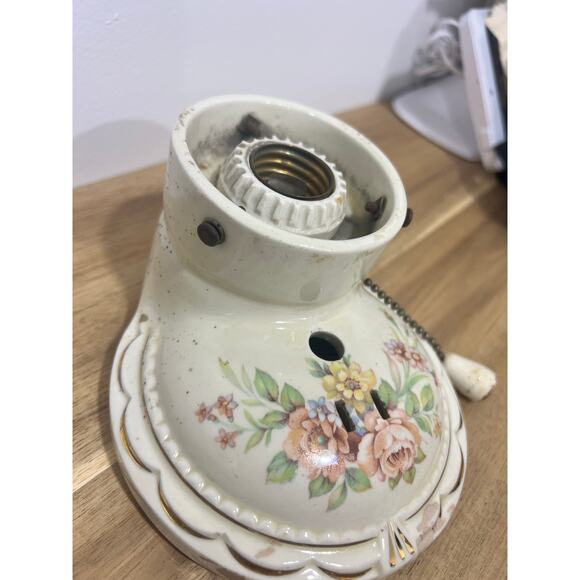 Porcelain Other - Vtg Floral Wall Sconce Light Fixture Porcelier Untested; Original Sticker